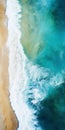 Cyan And Amber Aerial Ocean Beach Scene With Photorealistic Detail Royalty Free Stock Photo