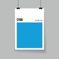 Cyan blue color template CMYK poster