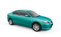 Cyan Car w/ Clipping Path