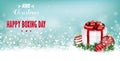 Cyan Christmas Header Snowflakes Gift Boxing Day