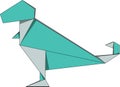 Cyan colored Origami T-Rex