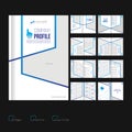 cyan colored simple company profile