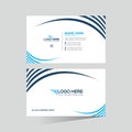 cyan colored vector business card design