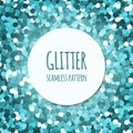 Cyan glitter seamless pattern