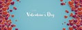 Cyan Header Flying Hearts Side Happy Valentines Royalty Free Stock Photo