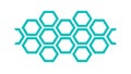 Cyan Honeycomb Hexagon Connection Pattern, vector design Generative AI Royalty Free Stock Photo