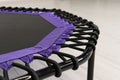 cyan little trampoline fitness small empty space jump leisure purple white game growth