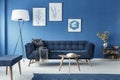 Cyan living room with sofa Royalty Free Stock Photo