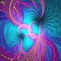 Cyan and Magenta Fractal Art Royalty Free Stock Photo