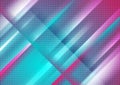 Cyan and pink smooth stripes and dots abstract background