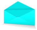 Cyan Postal envelope blank template for presentation layouts and design. 3D rendering