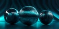 Cyan spherical carbon textures with a sleek, glossy effect. Futuristic patterns for dynamic, modern