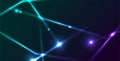 Cyan violet neon glowing laser lines hi-tech background