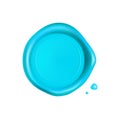 Cyan wax seal. Wax seal stamp isolated on white background. Realistic guaranteed blue stamp. Realistic 3d vector