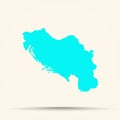 Cyan Yugoslavia Map Illustration .