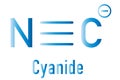 Cyanide anion, chemical structure. Skeletal chemical formula. Royalty Free Stock Photo