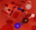 Cyanide molecules quickly enters the bloodstream