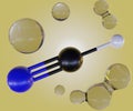 Cyanide molecules and colorless droplets