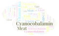 Cyanocobalamin word cloud. Royalty Free Stock Photo