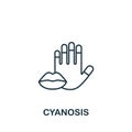 Cyanosis icon. Monochrome simple Allergy icon for templates, web design and infographics