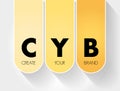 CYB - Create Your Brand acronym, business concept background Royalty Free Stock Photo