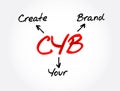 CYB - Create Your Brand acronym, business concept background