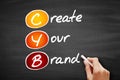 CYB - Create Your Brand, acronym business concept on blackboard Royalty Free Stock Photo