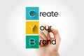 CYB - Create Your Brand acronym with marker, business concept background Royalty Free Stock Photo