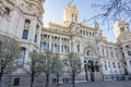 Cybele palace on Cibeles square in spring, Madrid, Spain Royalty Free Stock Photo
