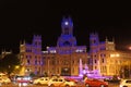 Cybele Palace of Madrid by night Royalty Free Stock Photo