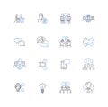 Cyber aid line icons collection. Security, Hacking, Phishing, Cyber attacks, Passwords, Encryption, Cybercrime vector