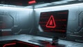 Cyber Alert: Futuristic Bug Warning on Digital Screen