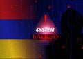 Cyber attack on Armenia.Digital security hacker.Cyber crime