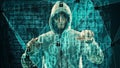 Cyber attack binary numbers, big data security Royalty Free Stock Photo