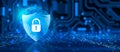 Cyber attack block, Cyber data, and Information privacy Concept Royalty Free Stock Photo