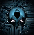 Cyber attack business concept. Anonymous hacker at the laptop computer Internet security. Darknet and cyber security concept Royalty Free Stock Photo