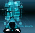 Cyber attack business concept. Anonymous hacker at the laptop computer Internet security. Darknet and cyber security concept Royalty Free Stock Photo