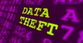 Cyber attack and computer security warnings - data theft
