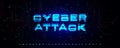 Cyber Attack Font Logo Alphabet Vector Blue Glitch Letters Set Modern Typography, Digital Typographic Design for Malware Royalty Free Stock Photo