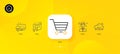 Cyber attack, 5g cloud and Support consultant minimal line icons. For web application, printing. Vector