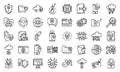 Cyber attack icons set, outline style Royalty Free Stock Photo