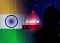 Cyber attack on India.Digital security hacker Royalty Free Stock Photo