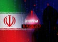 Cyber attack on Iran.Digital security hacker Royalty Free Stock Photo