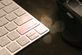 Cyber attack key on keyboard. Mouse in background, computer security Royalty Free Stock Photo
