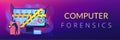 Computer forensics concept banner header