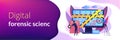 Computer forensics concept banner header