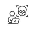 Cyber attack line icon. Ransomware threat sign. Vector