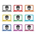 Cyber Attack logo, Hacker Icon, Cyber Crime or threats, color set