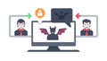 Cyber Attack: Malware and Digital Security Threat Icon, vector design Generative AI Royalty Free Stock Photo