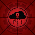 Cyber attack malware wannacry or maze ransomware virus encrypted files and lock on cloud computer concept. Hacker is offering key